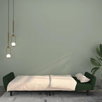 vidaXL 2-Seater Sofa Bed in Dark Green Velvet - Contemporary Velvet Loveseat/Sleeper Couch with Easy Conversion and Wooden Frame