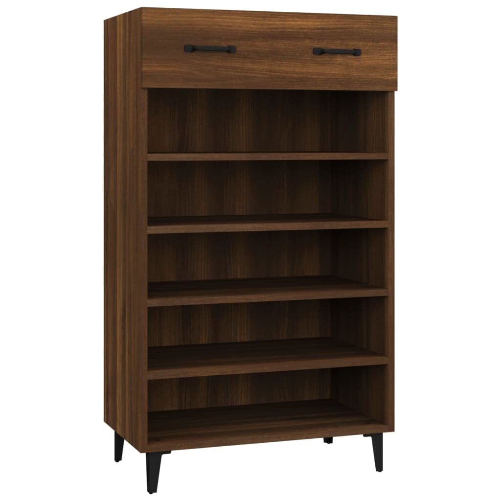 vidaXL Shoe Cabinet Brown Oak 23.6&quot;x13.8&quot;x41.3&quot; Engineered Wood