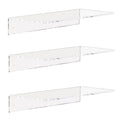 Weiai Clear Acrylic Shelves 12 Inch, Floating Wall Mounted Shelf for Bedroom, Living Room, Bathroom, Set of 3