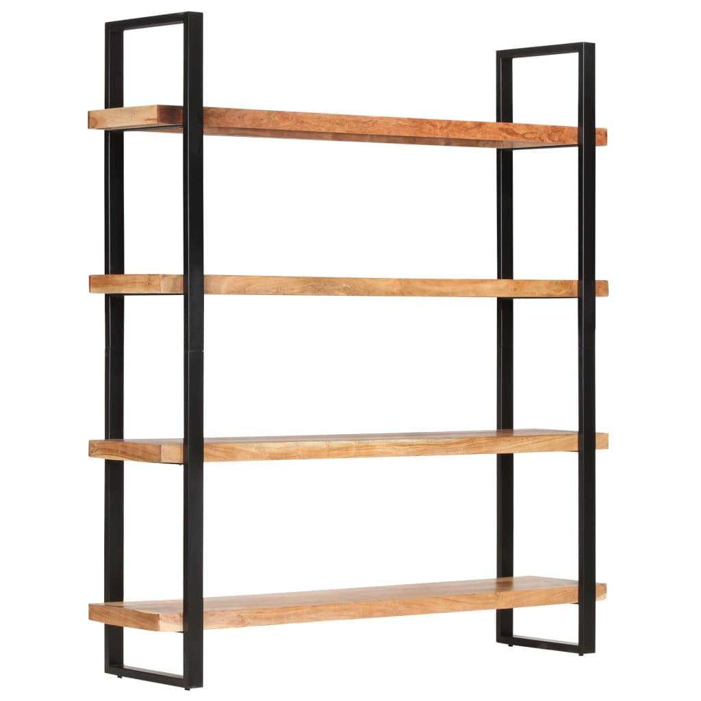 vidaXL 4-Tier Industrial Solid Acacia Wood Bookcase- Vintage Charm, Durable Brown Wooden Shelves, 63&quot;x15.7&quot;x70.9&quot; Dimensions, Unique Home Decor Element