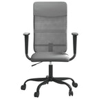 vidaXL Office Chair in Breathable Gray Mesh Fabric and Faux Leather - Adjustable and Swivel Design with Rolling Castors