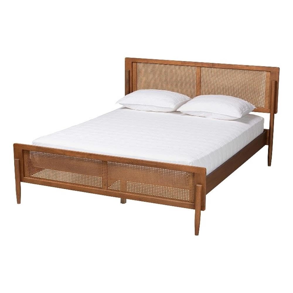 Baxton Studio Gardwin Platform Bed, Queen, Ash Walnut/Light Brown (235-12777-HiT)