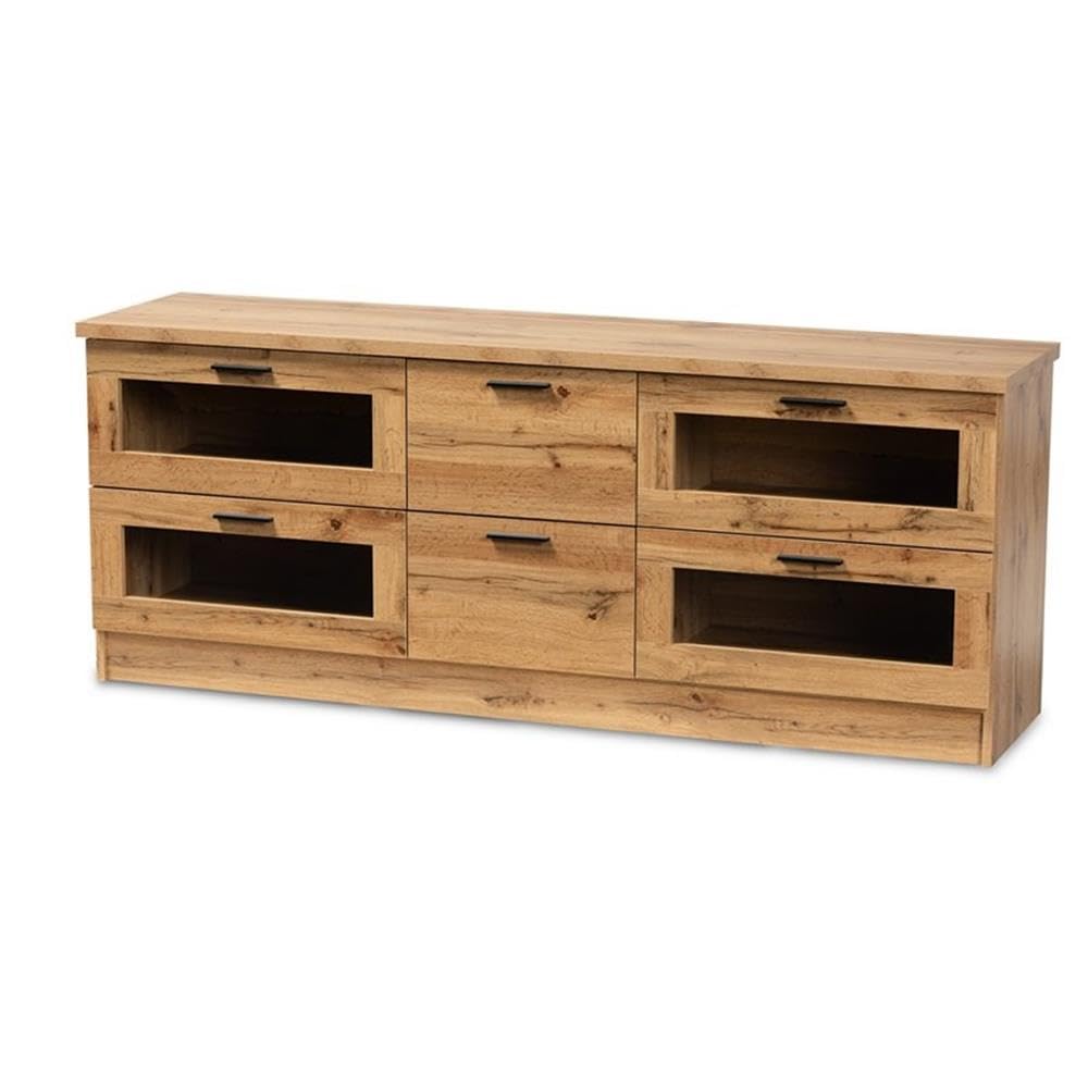 Wholesale Interiors Baxton Studio Adelino Oak Brown Finished Wood 2-Drawer TV Stand