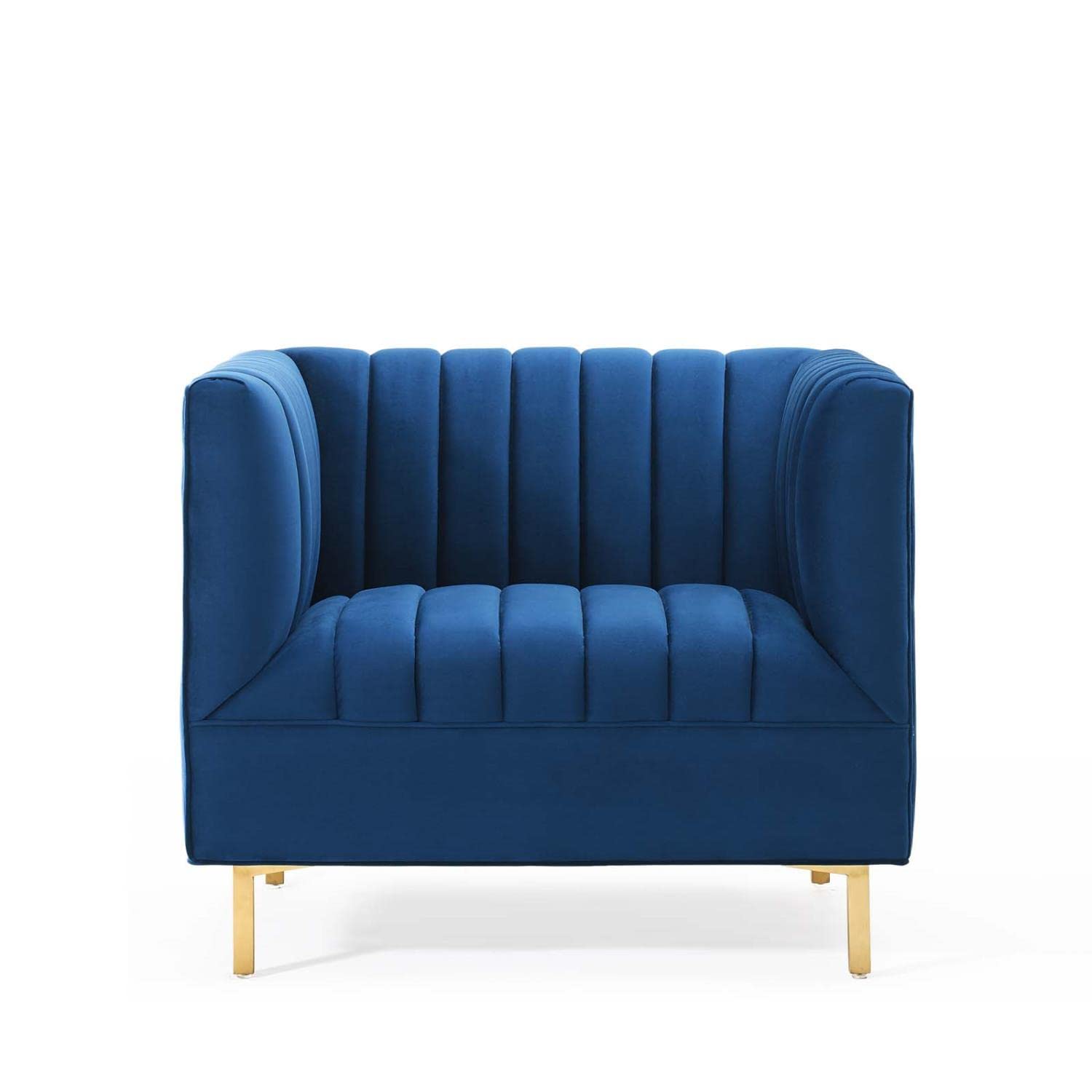 Modway Shift Channel Tufted Performance Velvet, Armchair, Navy