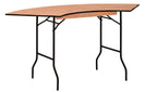 Flash Furniture Ginny 5.5 ft. x 2 ft. Serpentine Wood Folding Banquet Table