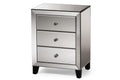 Baxton Studio Chevron End Table, Medium, Silver