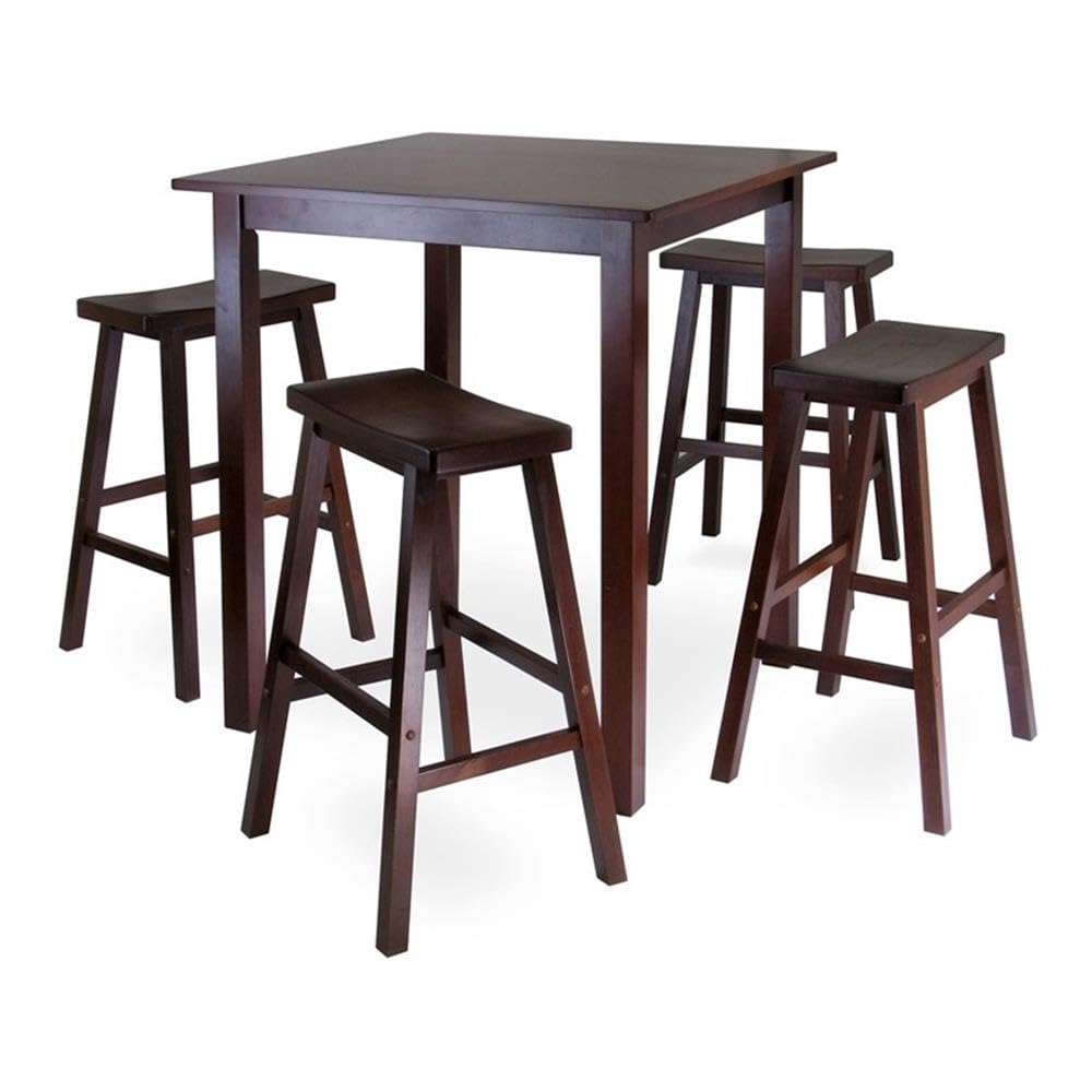Winsome Parkland 5-Pc High/Pub Table Set, Walnut