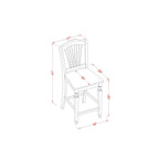 East West Furniture Chelsea Stools With Wood Seat, 24" Seat Height