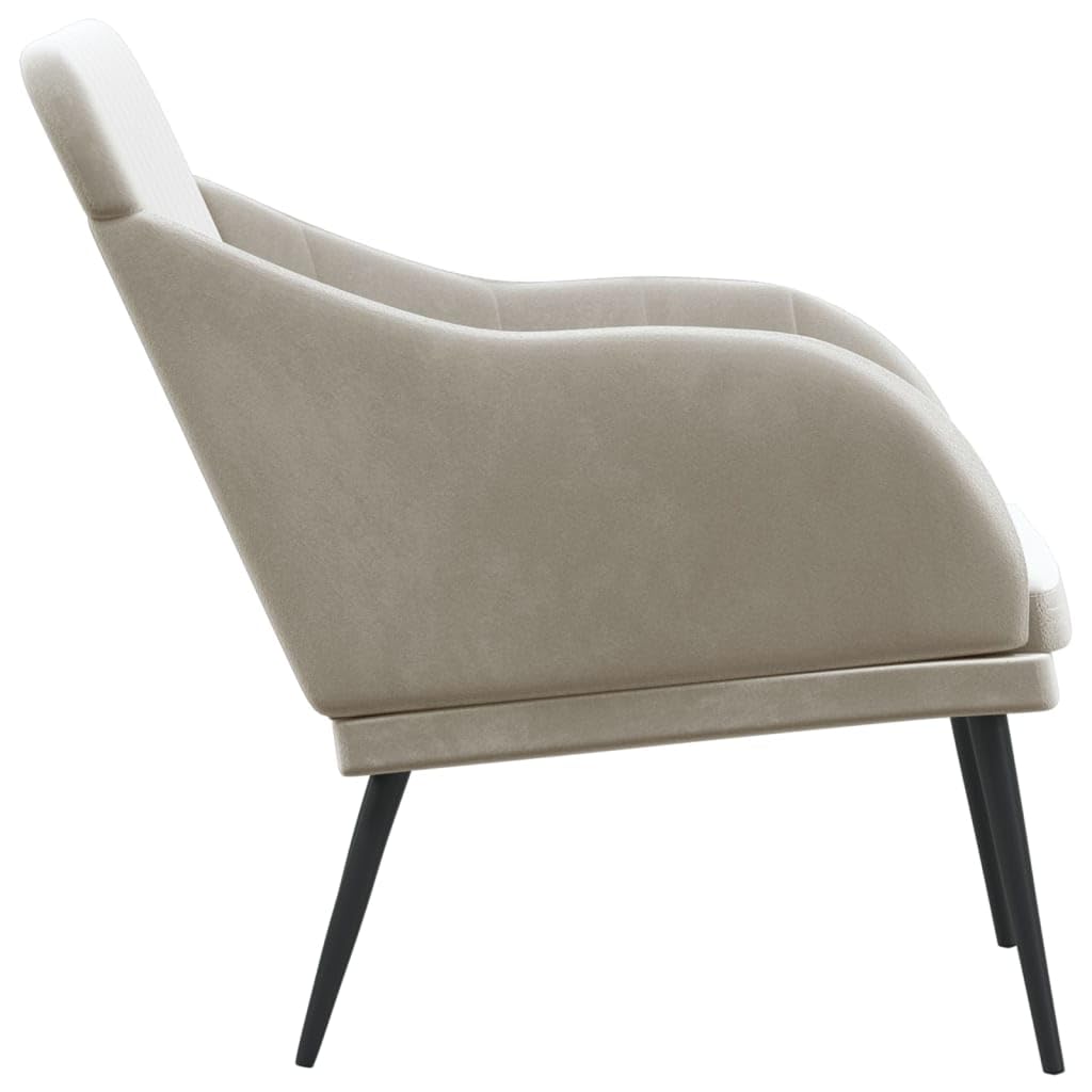 vidaXL Modern Velvet Bench - Light Gray - Perfect for Lounging, Watching TV, Relaxing - Spacious and Comfortable - Made of Resistant Velvet (100% Polyester), Metal, and Plywood