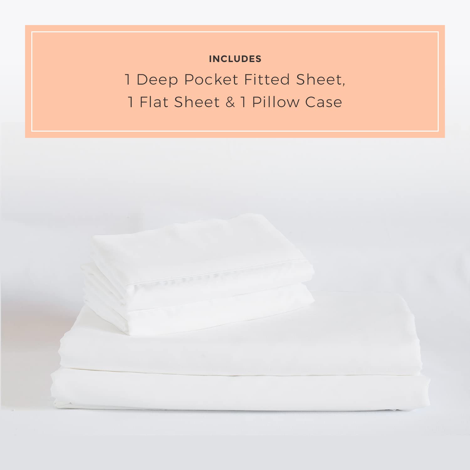 Peachskinsheets Classic White Sheet Set - 1500Tc Level Of Softness - Extra Soft Cooling Sheets For Hot Sleepers And Night Sweats