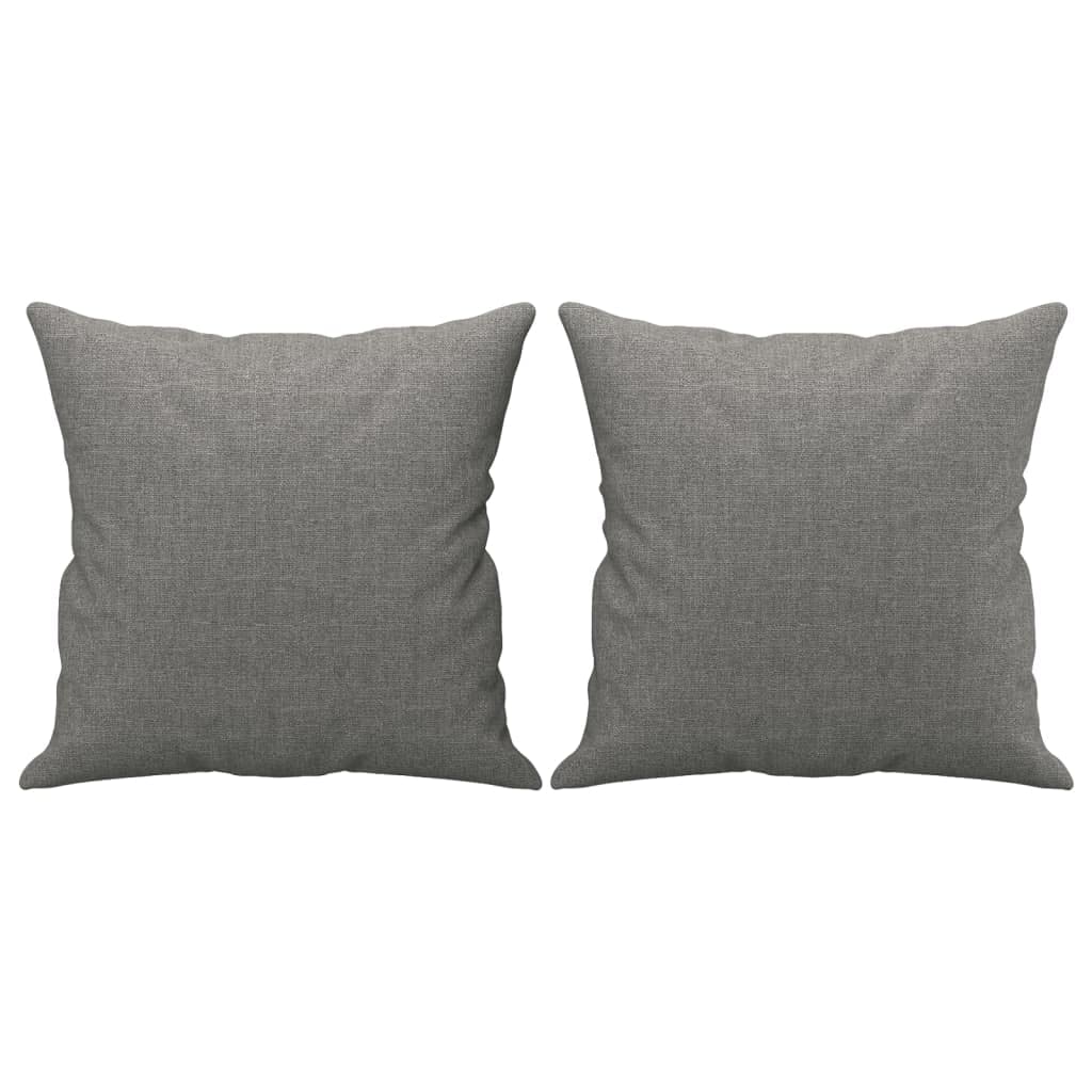 vidaXL Dark Gray Square Throw Pillows with Durable Polyester Fabric and PP Cotton Filling, Set of 2 for Indoor Sofa and Bed Decor, 15.7&quot;x15.7&quot;