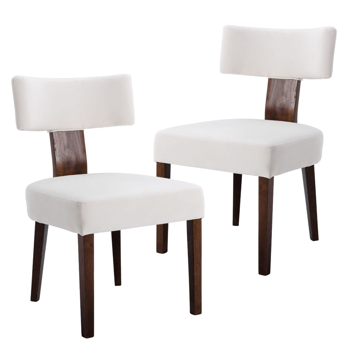 Mid Century Modern Dining Chairs, Farmhouse Velvet Upholstered Accent Chair Curved Backrest Kitchen Chairs Set Of 2, With Hardwo
