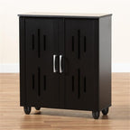 Baxton Studio Renley Modern and Contemporary Espresso Brown Finished Wood 2-Door Shoe Storage Cabinet