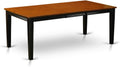 East West Furniture QUT-BLK-T Quincy Dining Room Table - a Rectangle kitchen Table Top with Butterfly Leaf, 40x78 Inch, Black & Cherry