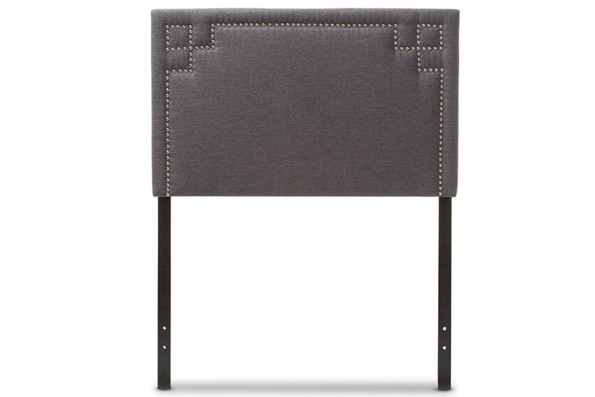 Baxton Studio Geneva Modern and Contemporary Fabric Upholstered Headboard Grey/Twin