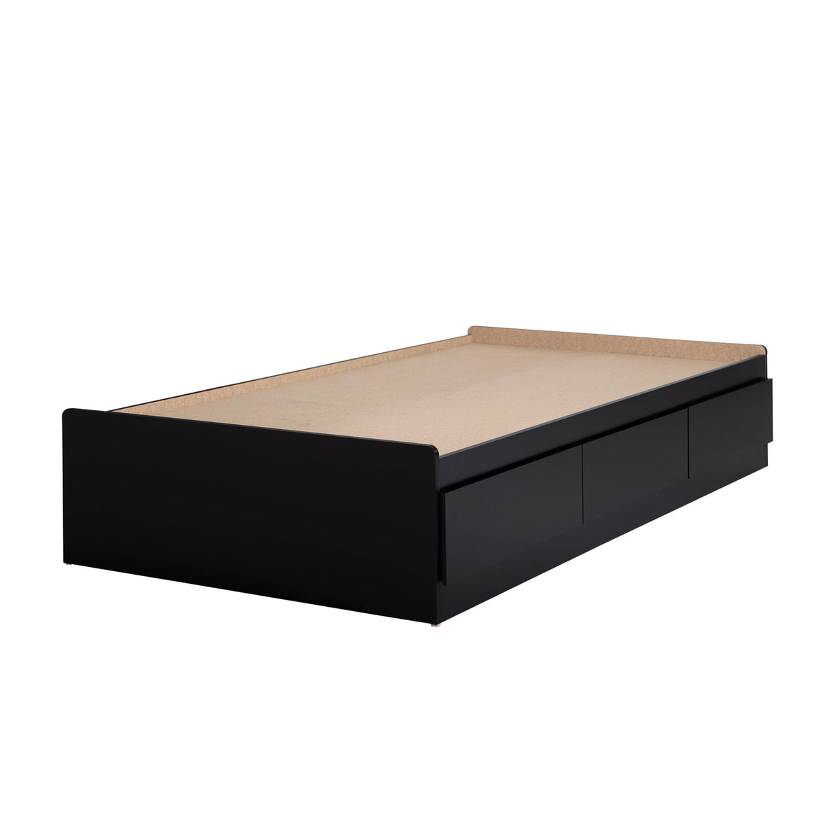 South Shore Gramercy Bed Pure Black, Contemporary