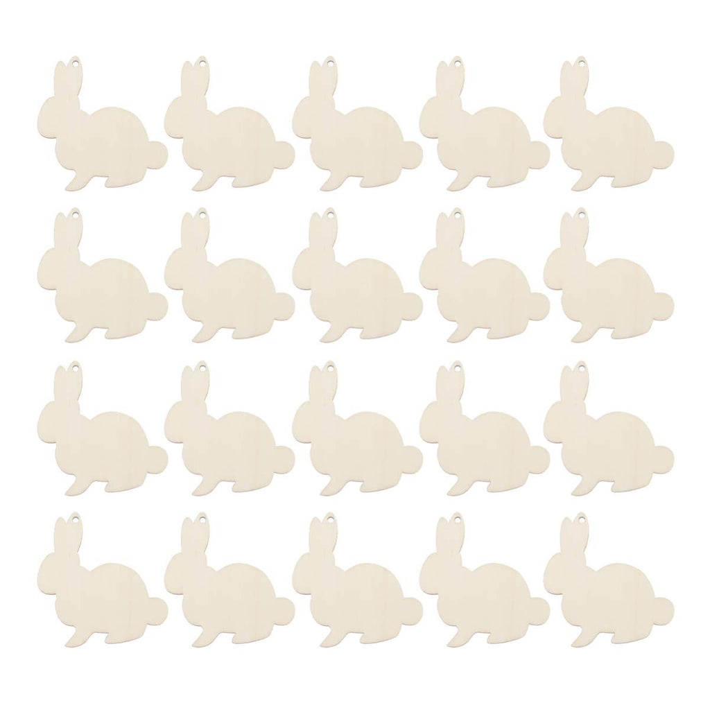 Amosfun Bunny Wooden Slices Easter Party Decorations Unfinished Wood Crafts Cutouts Wooden Easter Rabbit Party Decoration Easter