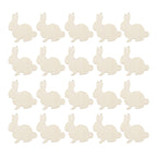 Amosfun Bunny Wooden Slices Easter Party Decorations Unfinished Wood Crafts Cutouts Wooden Easter Rabbit Party Decoration Easter