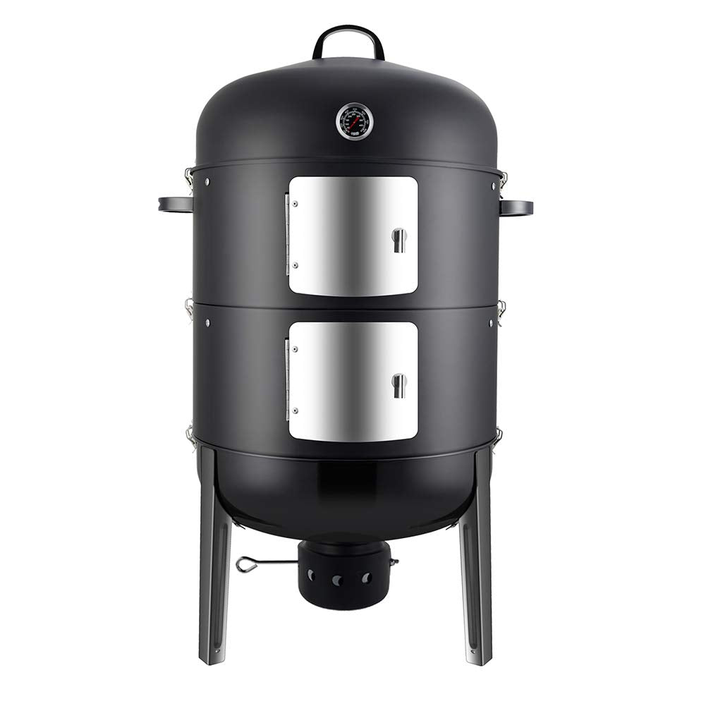 Realcook Charcoal Bbq Smoker Grill - 20 Inch Vertical Smoker For Outdoor Cooking Grilling