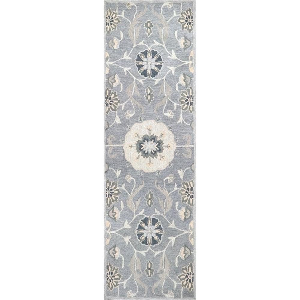 Rizzy Home Alora Decor Cascade 2'6" X 8' Floral Gray/Taupe/Tan Hand-Tufted Area Rug