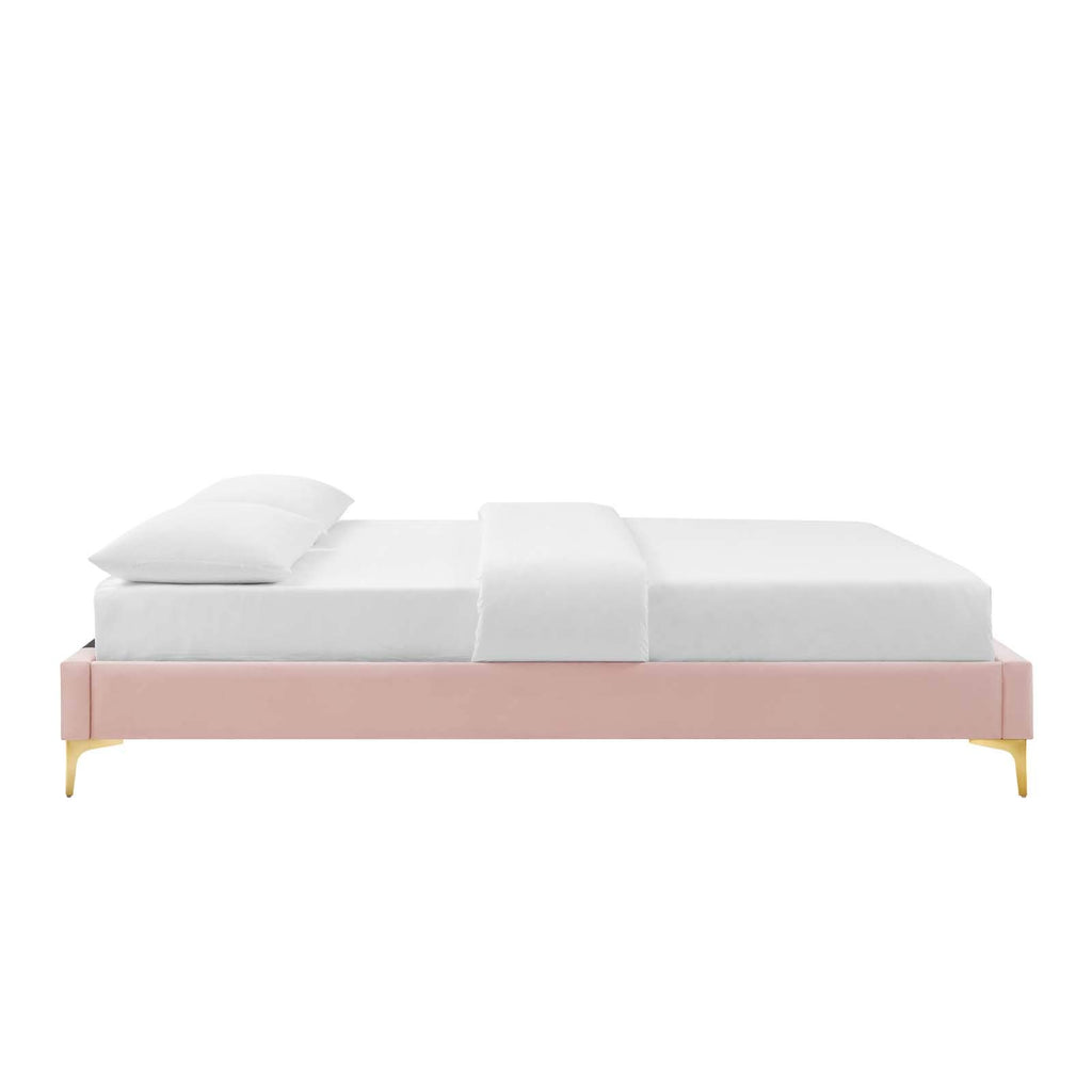 Modway Mod-6275-Pnk Sutton Queen Performance Velvet Bed Frame, Pink