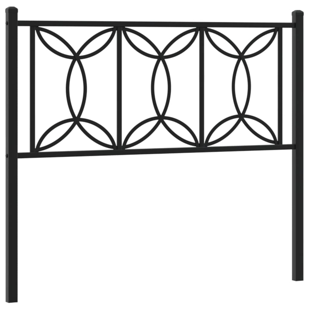 vidaXL Metal Headboard Black 39.4&quot; - Steel Frame, Durable, Chic Design, Excellent Back Support, Bedroom Furniture