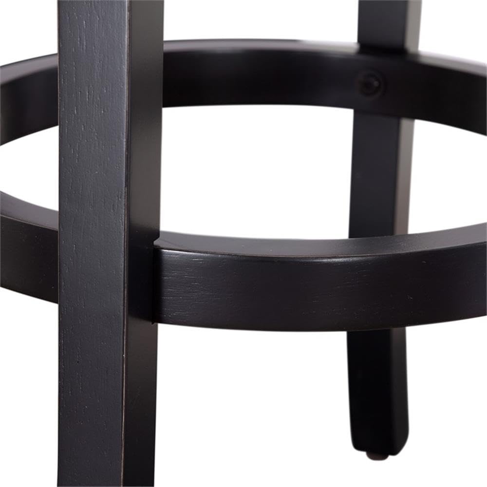 American Woodcrafters Belmont Black X-Back Swivel Solid Wood 30-Inch Seat Height Bar Stool