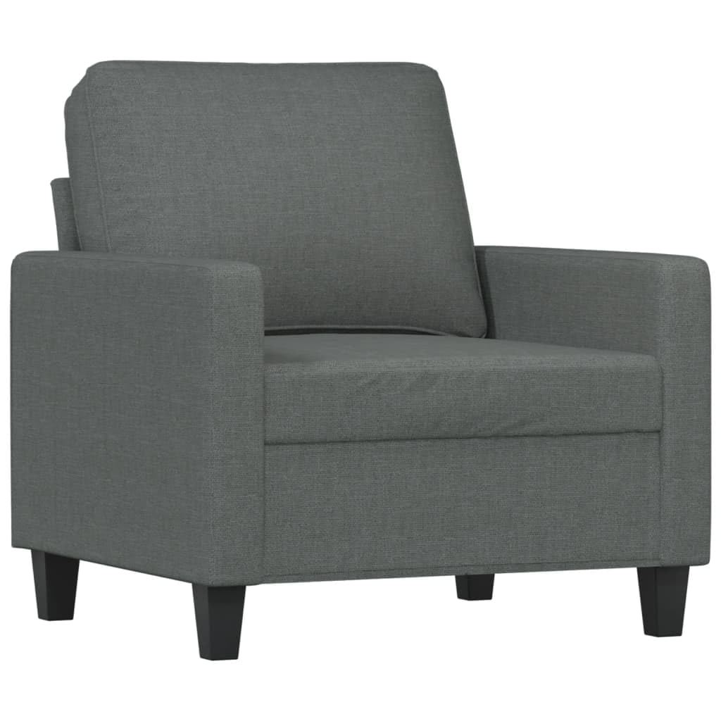 vidaXL Modern Dark Gray Sofa Chair with Polyester Fabric Upholstery and Durable Metal Frame for Living Room or Office