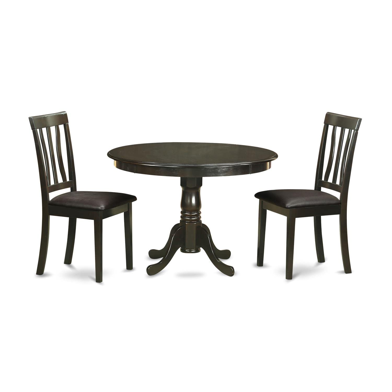 East West Furniture Hartland 3-Piece Wooden Dining Set in Cappuccino