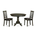 East West Furniture Hartland 3-Piece Wooden Dining Set in Cappuccino
