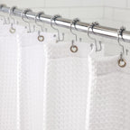 Gorilla Grip Waffle Shower Curtain, Thick Weighted Fabric, Wrinkle And Rust Resistant, Classic Hotel Quality Design, Heavy Duty Long Curtains For Bathroom Showers, Bath Tubs, Machine Wash, 72X72 White