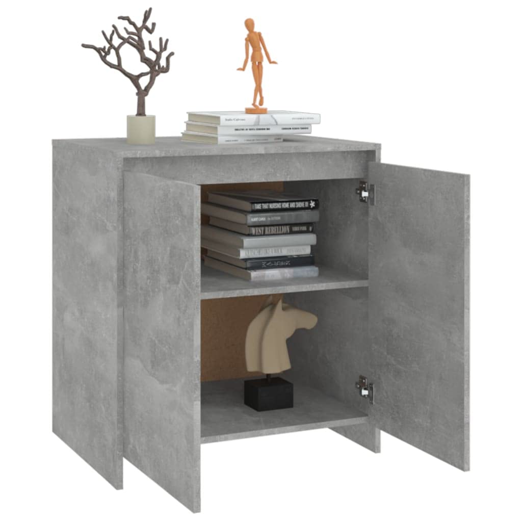 vidaXL Engineered Wood Sideboard - Concrete Gray - Ample Storage Space with 2 Doors - Decorative and Practical - Ideal for Displaying Objects