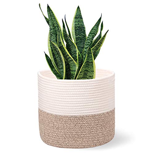 Oradrem Planter Baskets For Indoor 10' Planters Cotton Rope Flower Plant Pots Cover ,Woven Storage Baskets For Crafts, Organiza