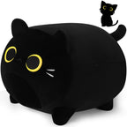 Black Cat Plush Pillows-20' Black Cat Plushies, Gold Eyes Black Cat Plush Pillow, Cat Anime Plush Cute Plush Cat Plushie Stuffe