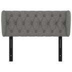 vidaXL Stylish Headboard with Ears - Dark Gray Fabric Made, Engineered Wood and Solid Larch Wood, Foam Filled, Measures 40.6"x9.1"x30.7"/34.6"(WxDxH)