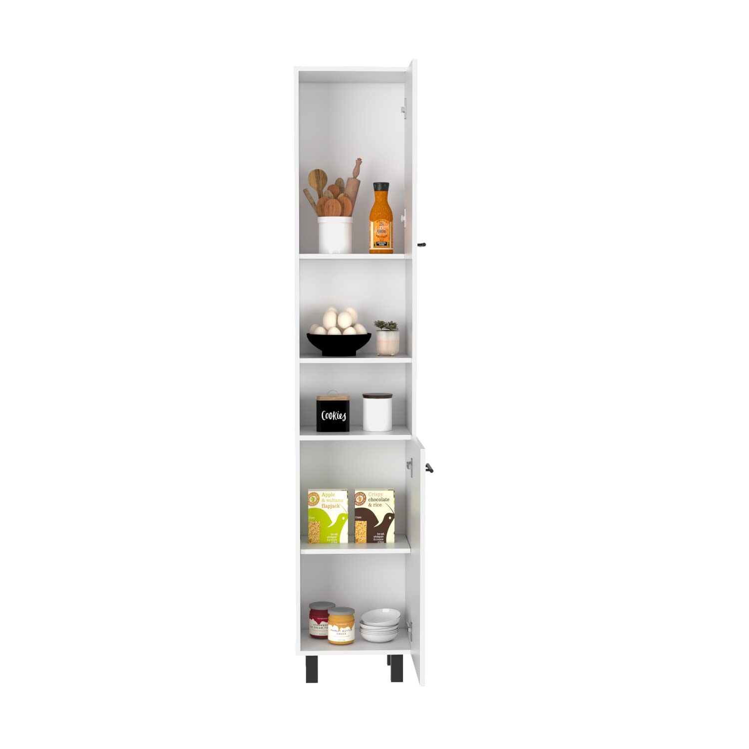 Pantry Cabinet Almada, Three Interior Shelves - White