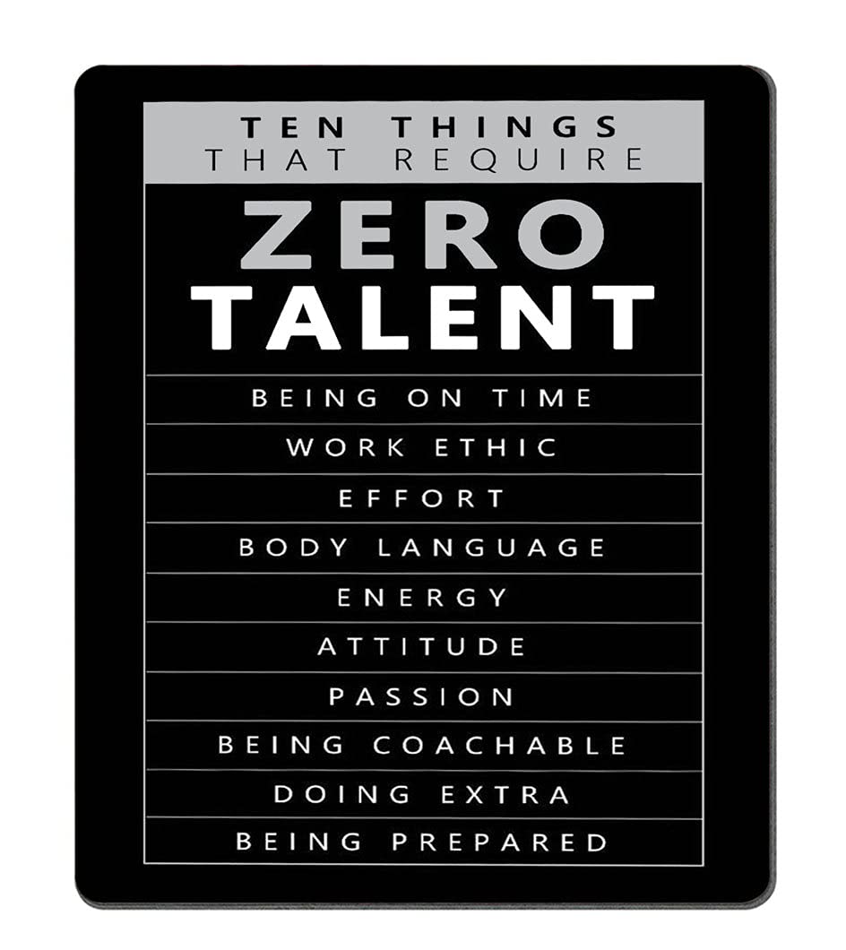 Ssoiu Gaming Mouse Pad Custom, Inspirational Office Mouse Pad Motivational Positive Quotes Ten Things That Require Zero Talent R