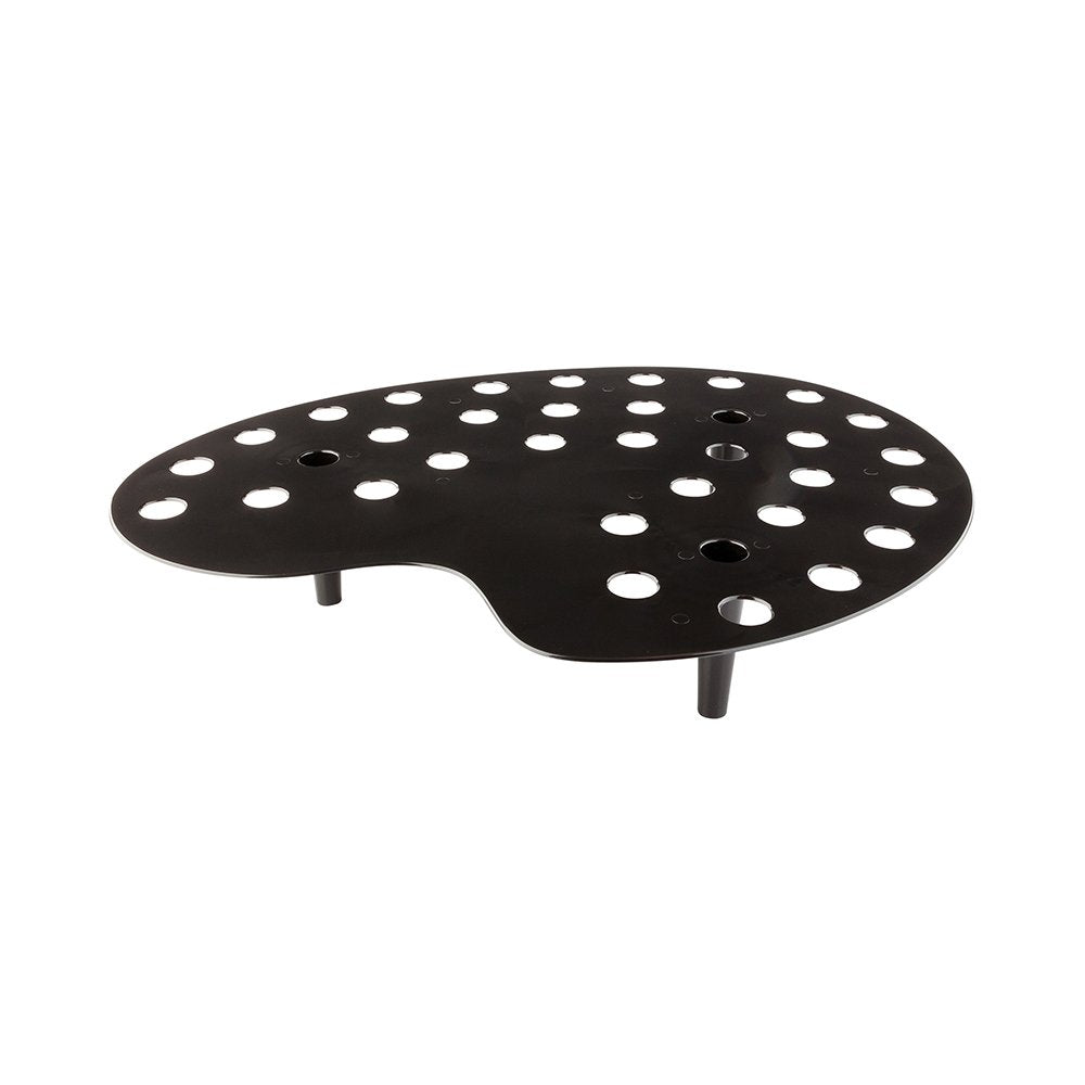 Restaurantware 16 X 13 X 3 Inch Ice Cream Cone Holders 4 Palette Design Popcorn Cone Holders - 35 Holes With Legs Black Plastic