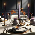 Pickood 10-Inch Tall Dripless Taper Candles Set Of 4 - Purple Tapered Candles, Perfect For Halloween - Smokeless, Unscented, Lon