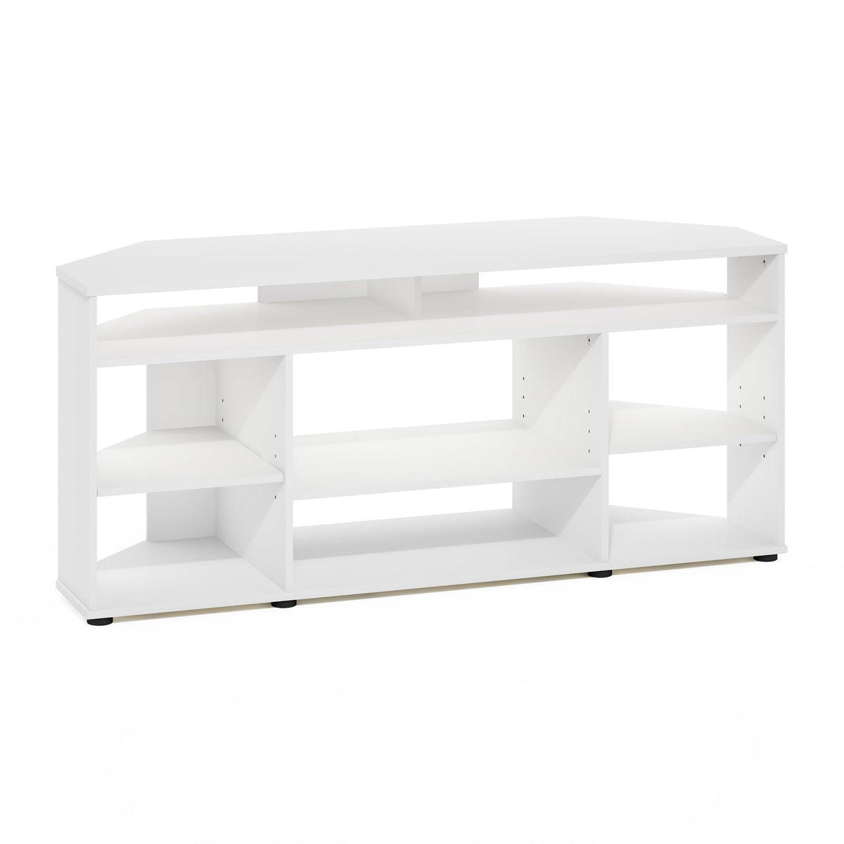 Furinno Jensen Corner Tv Stand Tv Up To 55 Inches, White