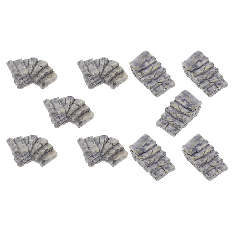 Exceart 10Pcs Miniature Stone Steps Fairy Mini Garden Ornament Cobblestone Stairs Dollhouse Accessory