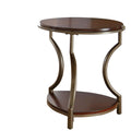 Steve Silver Miles End Iron Base, Cherry Tops, Mixed Media Occasional Group, Merlot Finish Table, 22 x 22 x 24.5