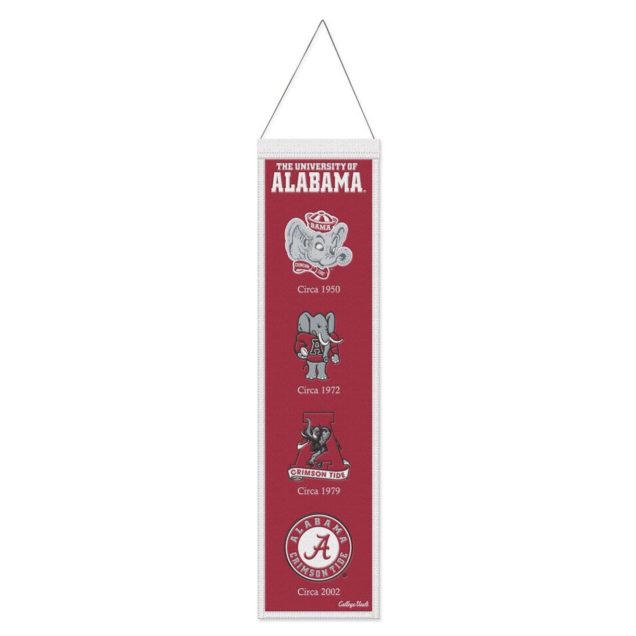 WinCraft Alabama Crimson Tide Banner Wool 8x32 Heritage Evolution Design, Red