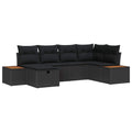 vidaXL Garden Sofa Set Black Poly Rattan