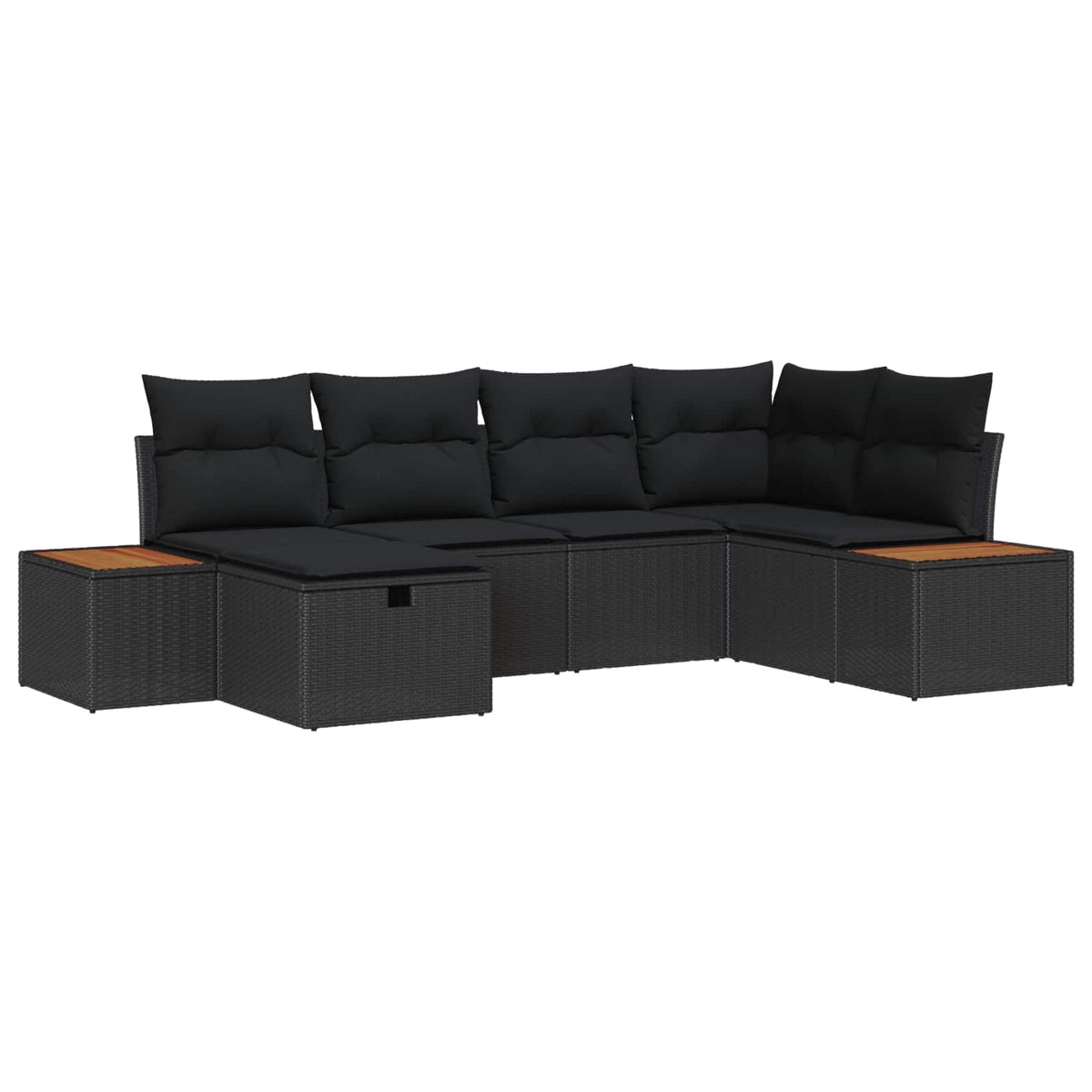 vidaXL Garden Sofa Set Black Poly Rattan