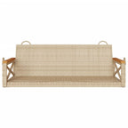 vidaXL Beige Poly Rattan Patio Swing Bench - Outdoor Garden Hanging Hammock Chair