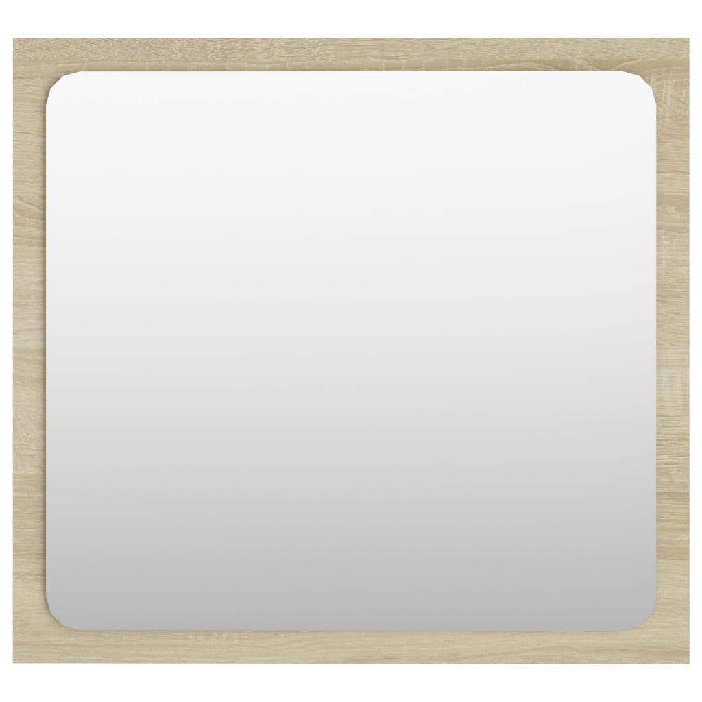 vidaXL Engineered Wood Bathroom Mirror - Sonoma Oak Finish - Contemporary Style - 15.7&quot;x0.6&quot;x14.6&quot; - Easy Assembly and Care - Elegant & Functional