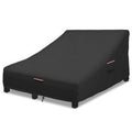 Okcool 100% Waterproof Patio Double Wide Chaise Lounge Chair Cover, 600D Tough Canvas 80 Inch Outdoor Chaise Lounge Covers,Black
