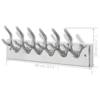 vidaXL 4X Wardrobe Coat Hook Coat Hat Bag Scarf Hanger Clothes Rack Stand Hallway Entryway Furniture Hall Tree Wall-Mounted Silver Aluminum