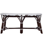 HomeRoots Rattan, Polyurethane Synthetic Rattan Dark Brown and White Rattan Bench